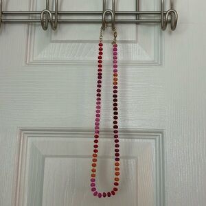 J Crew Pink/Orange Beaded Necklace